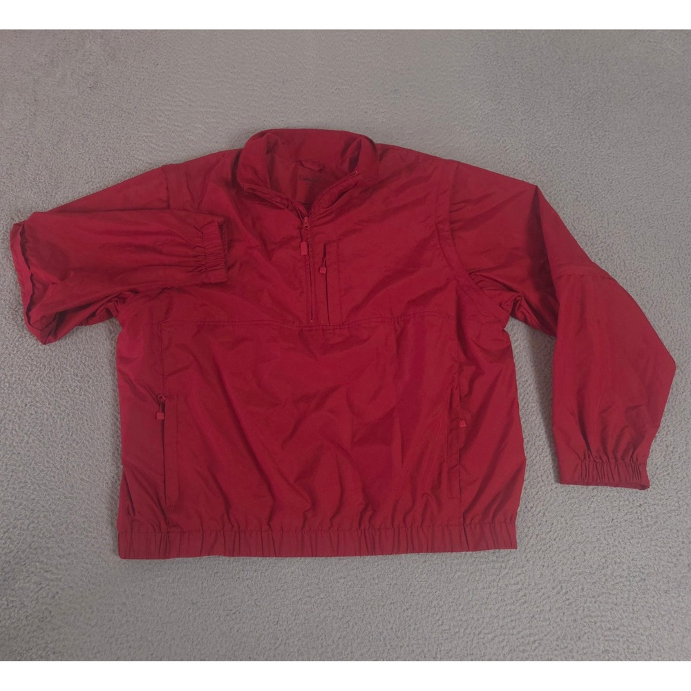 Walter Hagen Jacket Mens XXL Red 3-in-1 Windbreaker Zip-Off Sleeves Quarter Zip
